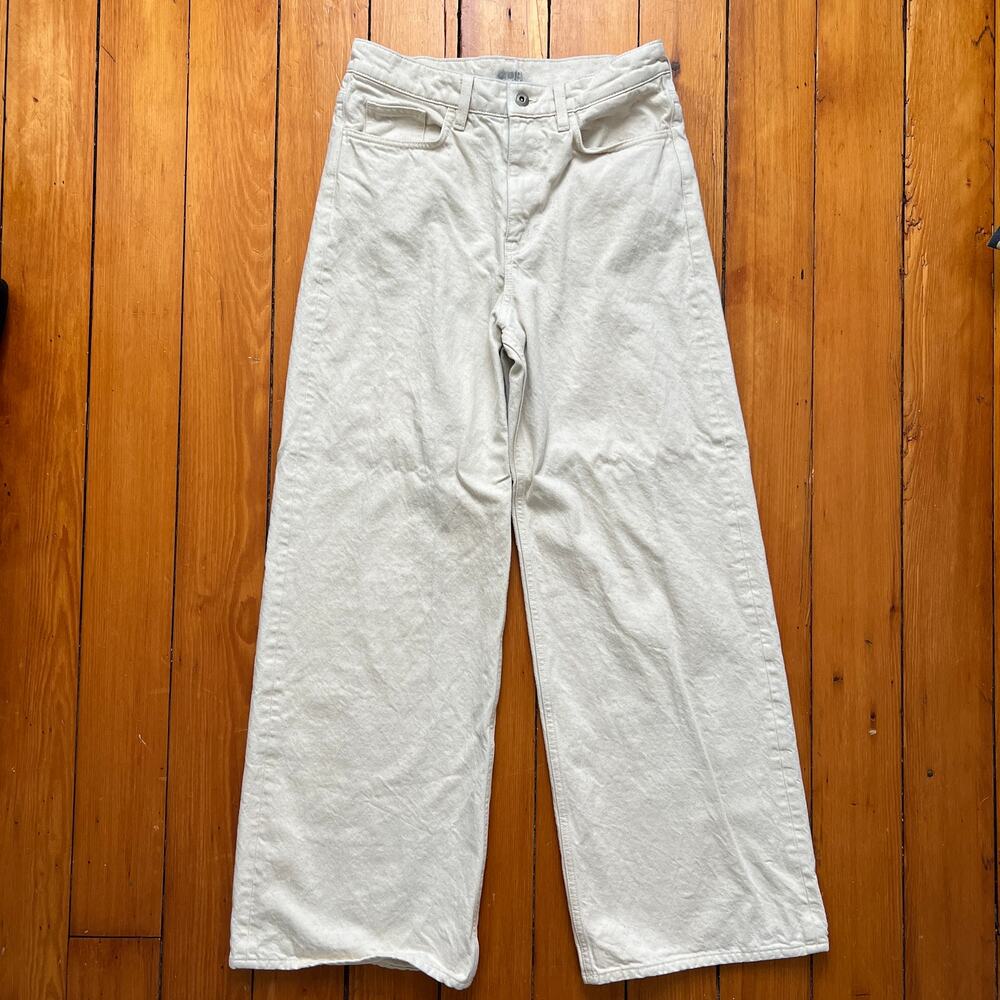 COS Women's Cream Wide Leg Jeans 28